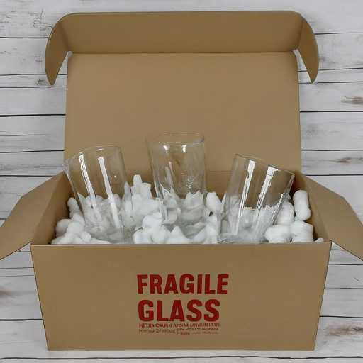 packing peanuts in glass packaging
