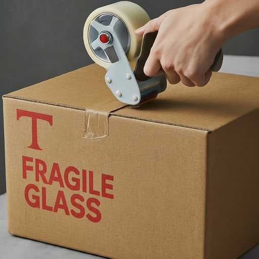 packing tape in glass packaging
