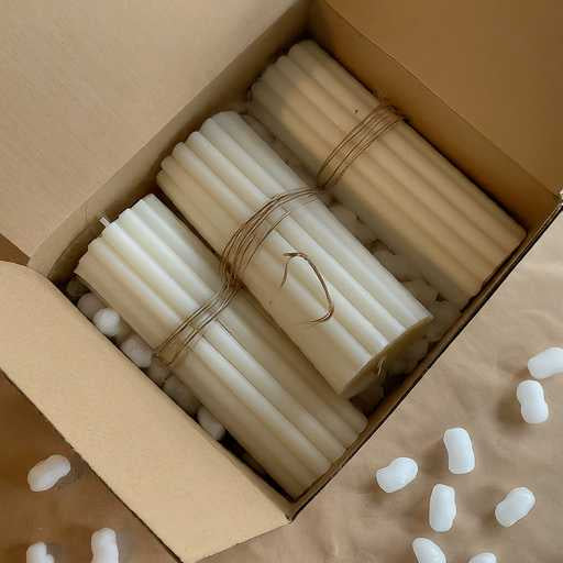 preparing candles for shipping