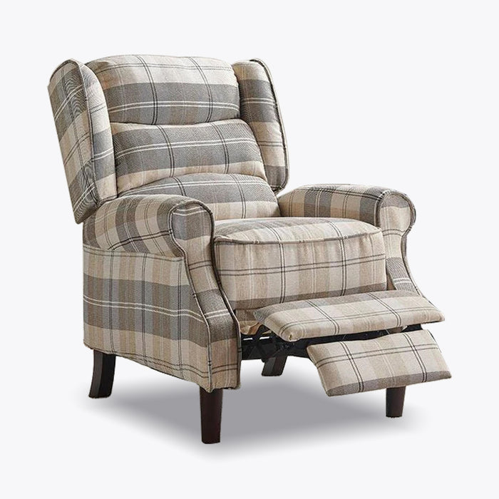 beige tartan chair