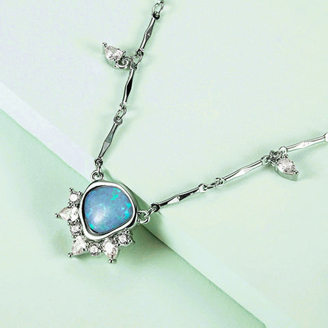 Edwardian 9ct Gold Two Stone Opal Drop Necklace (429W) | The Antique  Jewellery Company