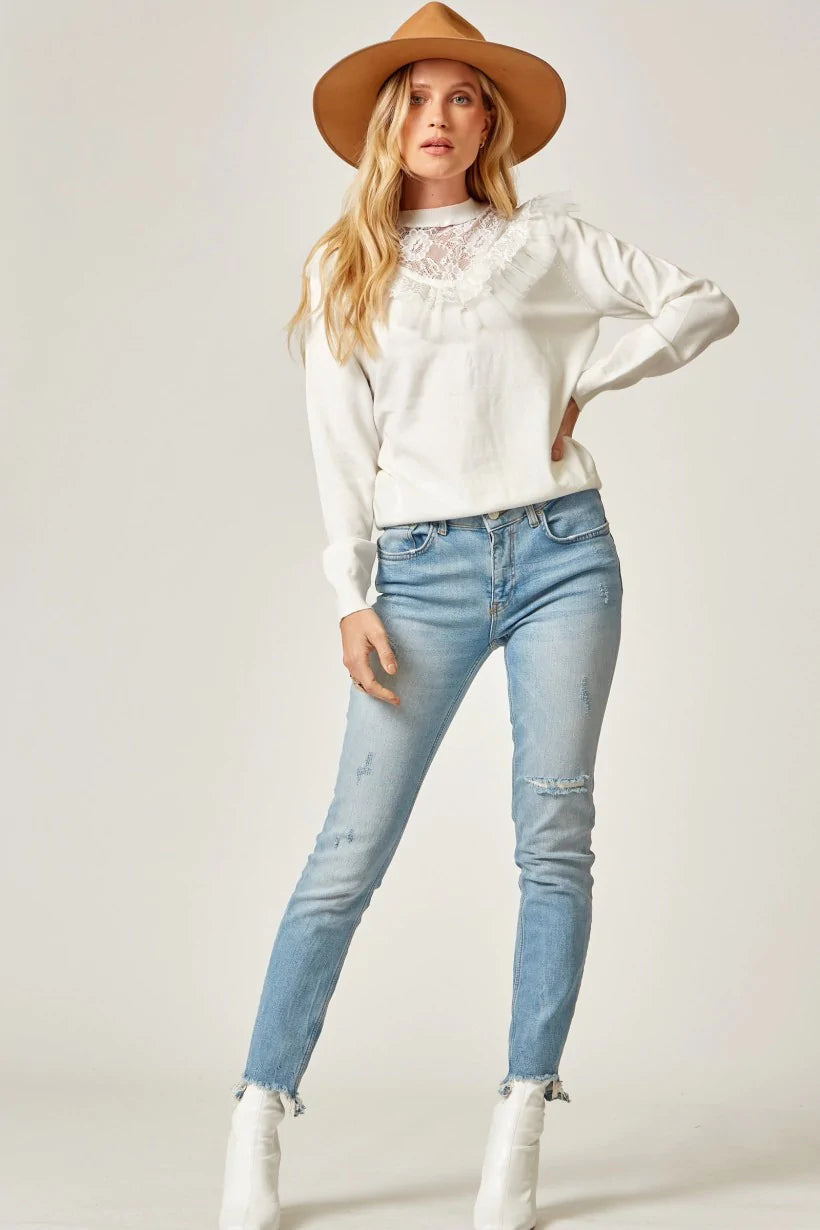 The Olivia Sweater- White