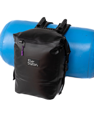 Thwart dry bag for whitewater rafting.