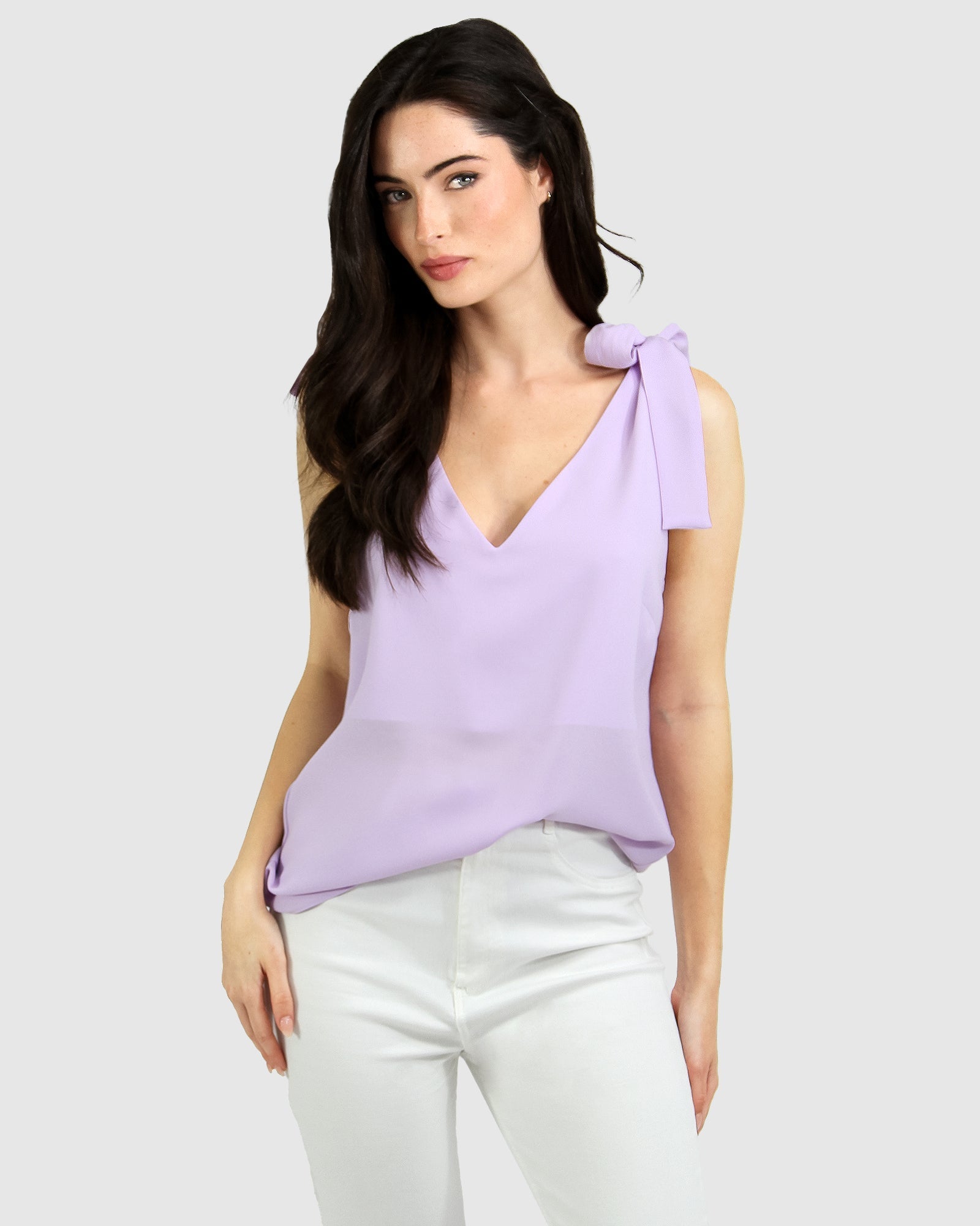 Feel For You V-Neck Top - Lilac