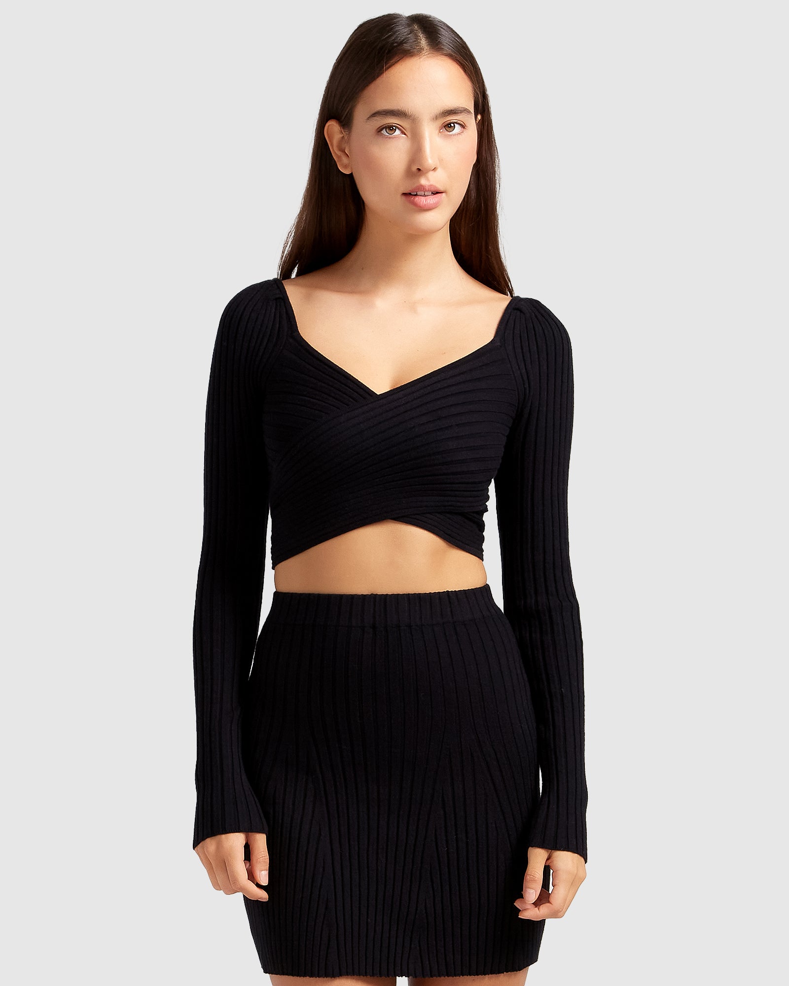 C'est Belle Knit Mini Skirt - Black