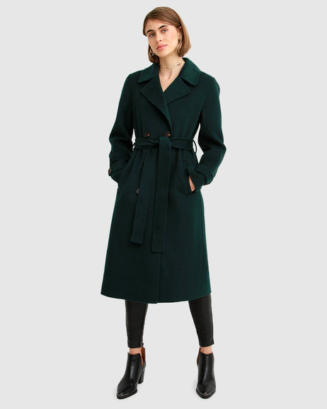 Front Runner Belted Coat - Dark Green – Belle & Bloom