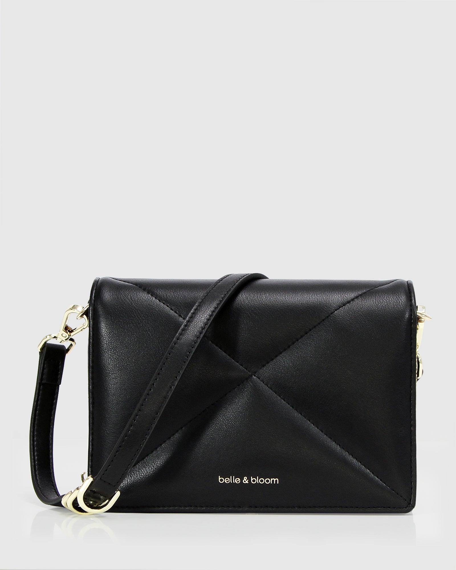 Moonlit Drive Leather Crossbody Bag - Black