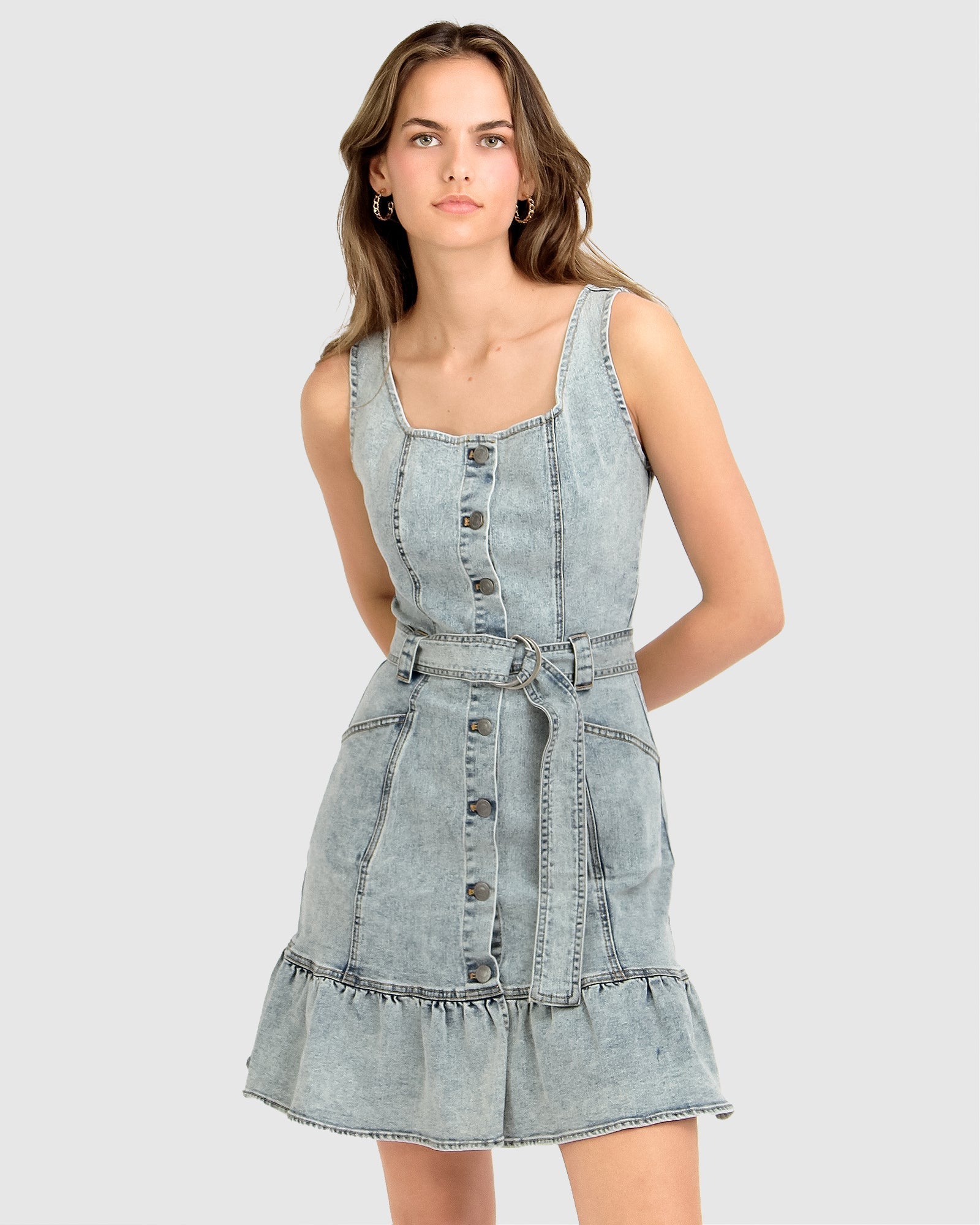 Rendezvous Denim Mini Dress - Stonewash