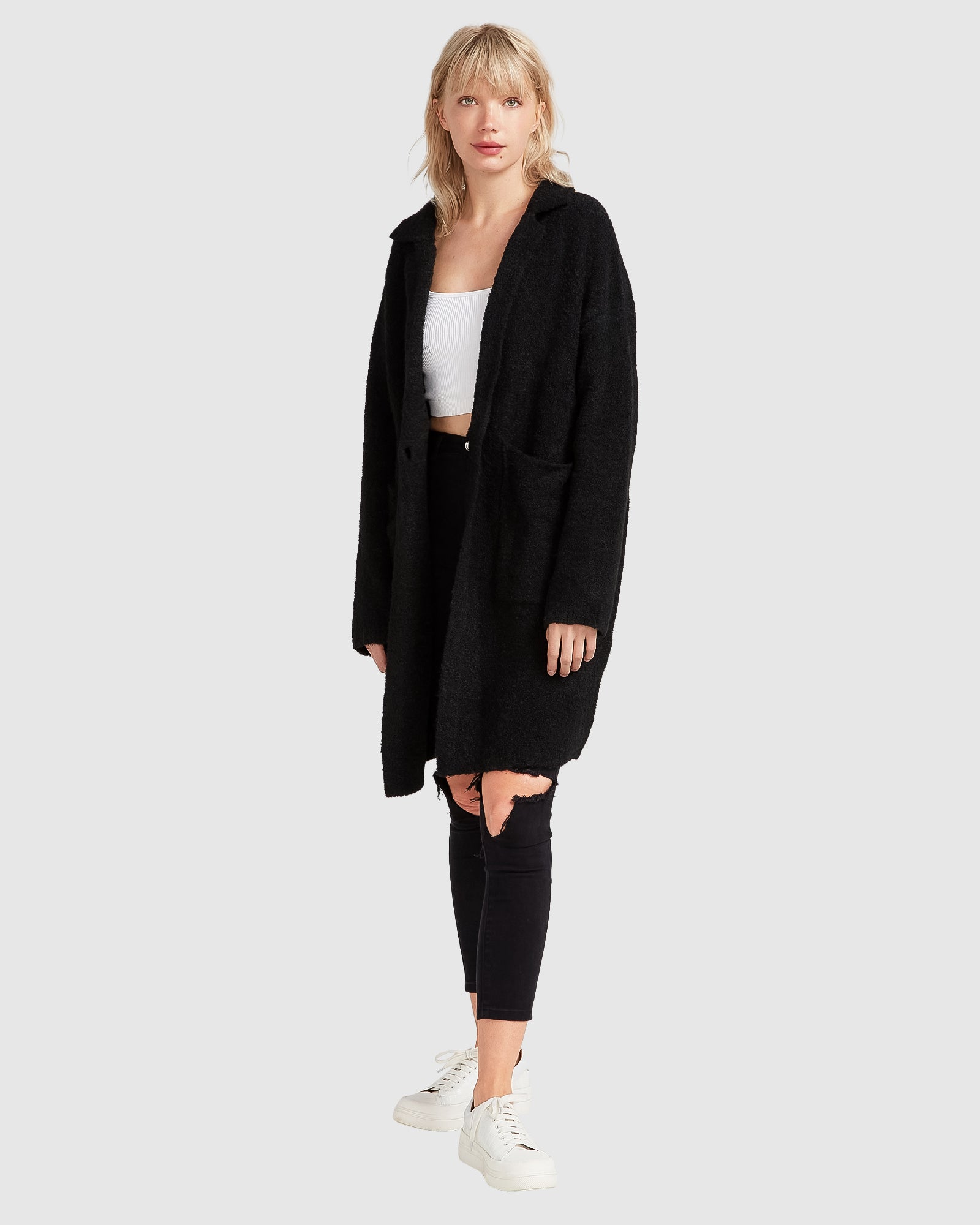 Days Go By Sustainable Blazer Cardigan - Black