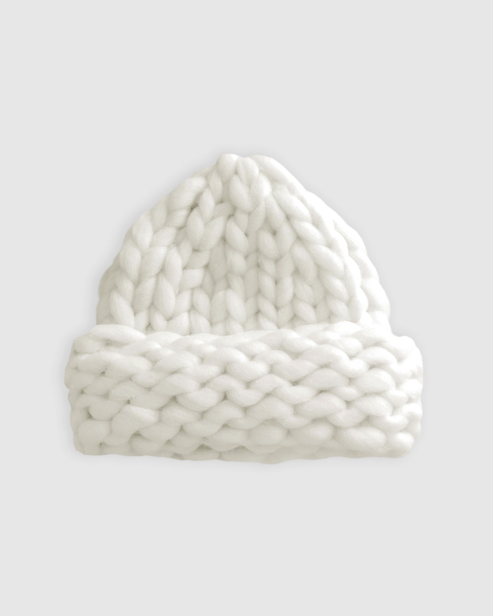 Snowflake Hand Knitted Beanie - Off-white