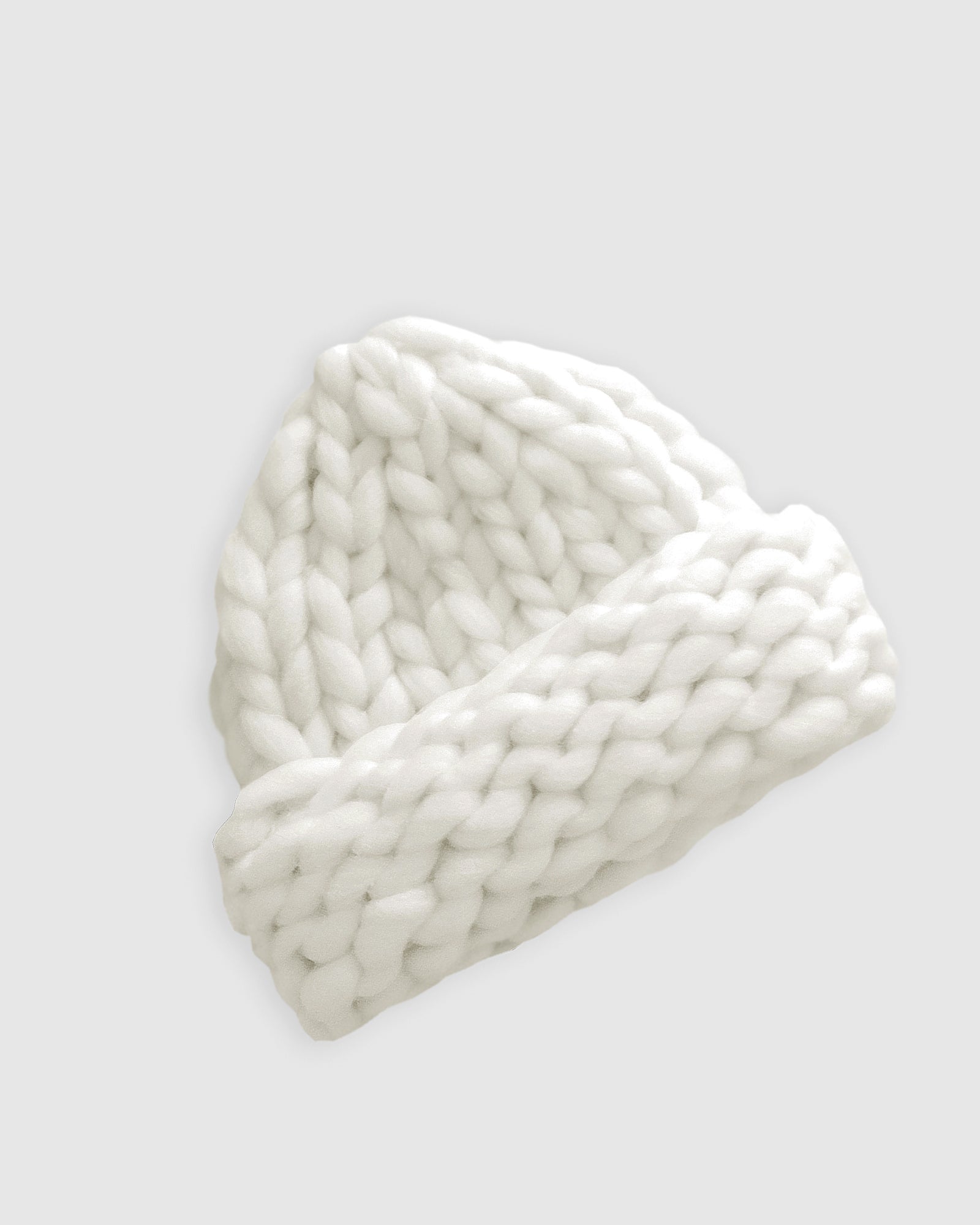 Snowflake Hand Knitted Beanie - Off-white