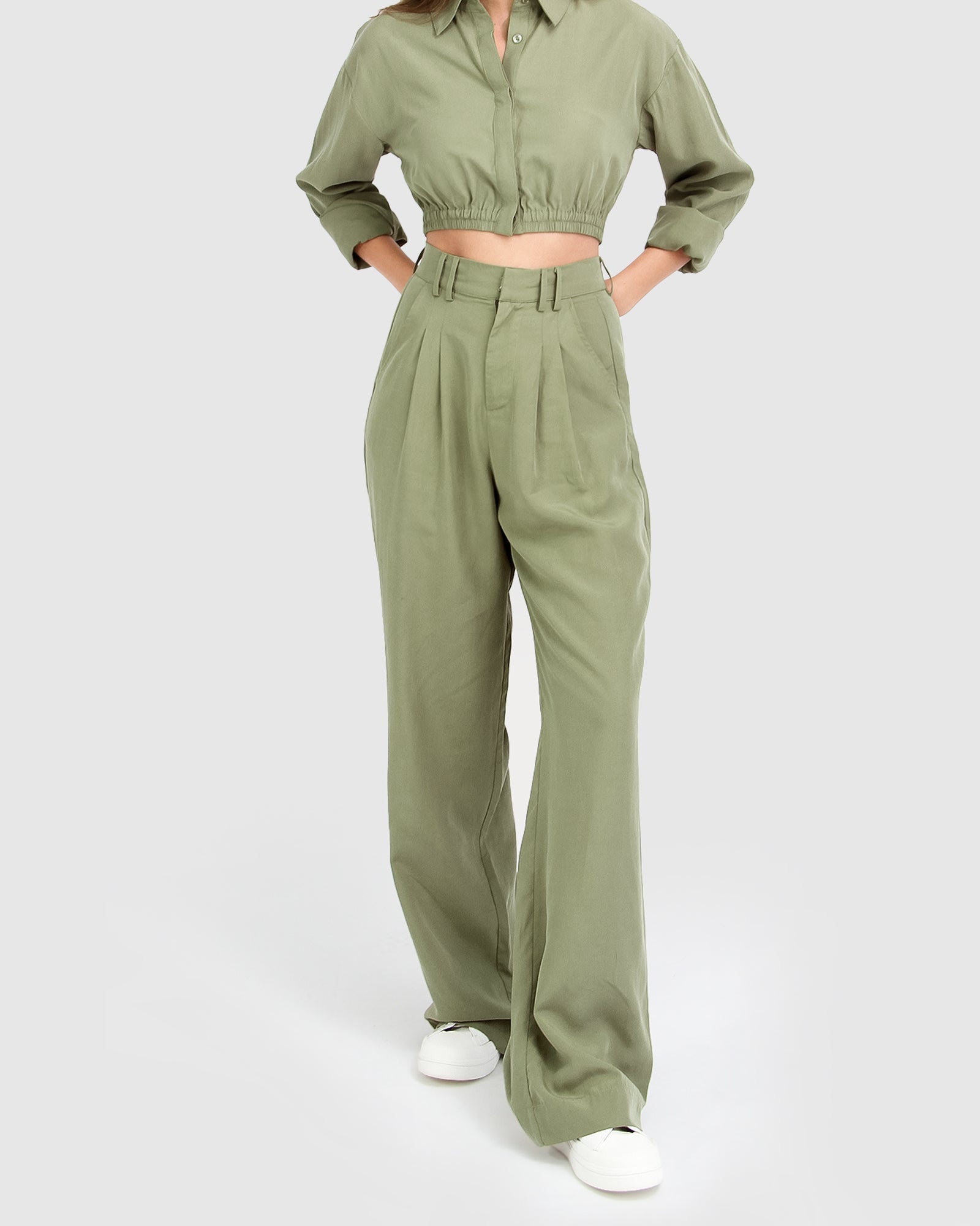 State of Play Wide Leg Pant - Army Green