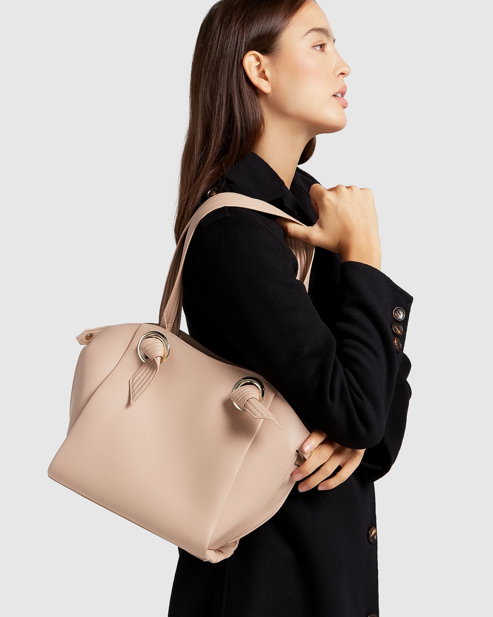 Heart Of Gold Leather Shoulder Bag - Latte