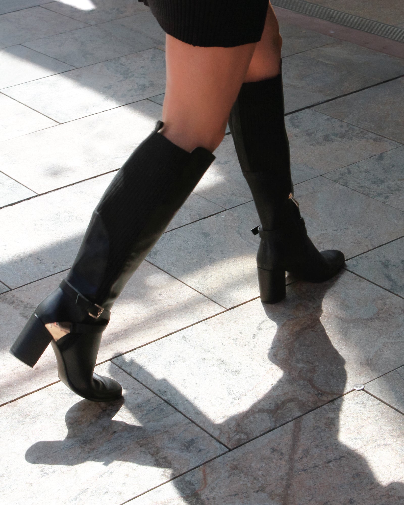 Breton Knee High Boot - Black