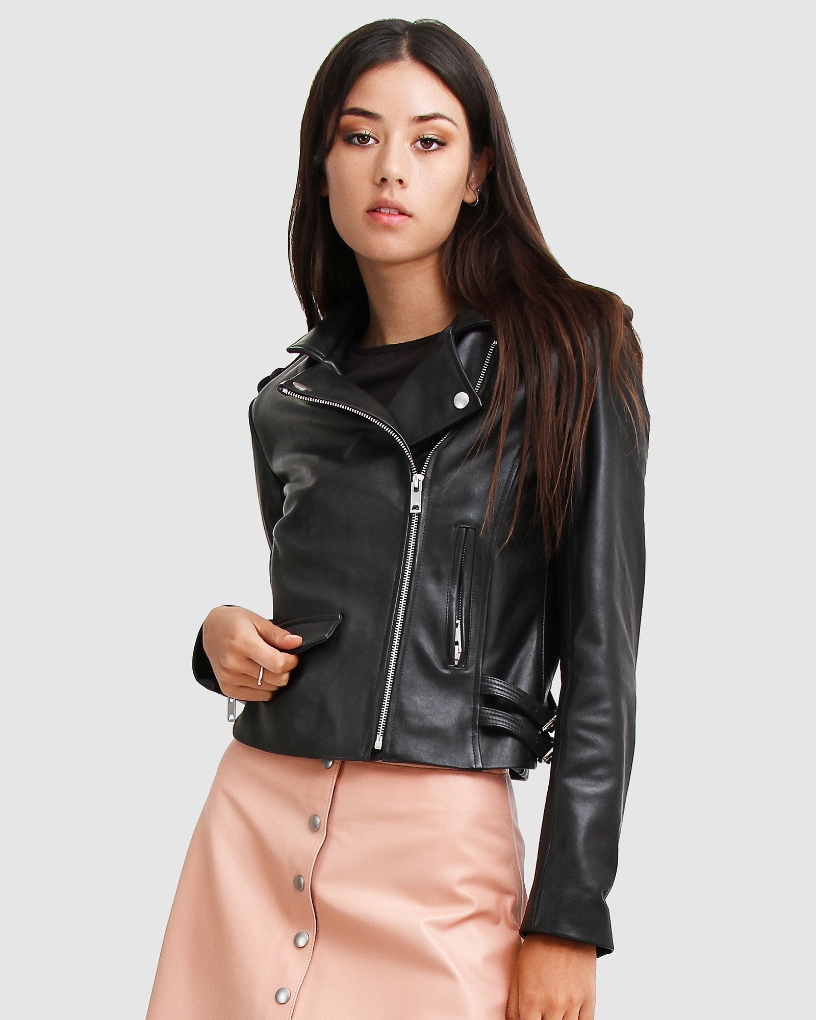 Just Friends Leather Jacket - Black