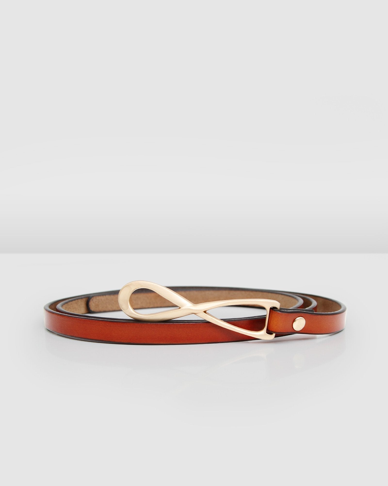 London Mood Leather Tie Belt - Brown