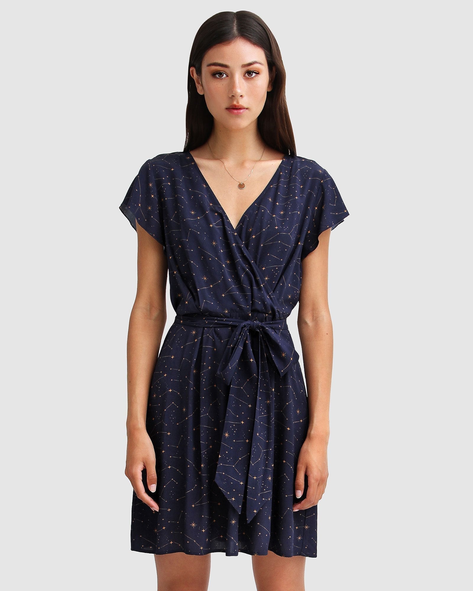 I'm The Star Wrap Dress - Navy