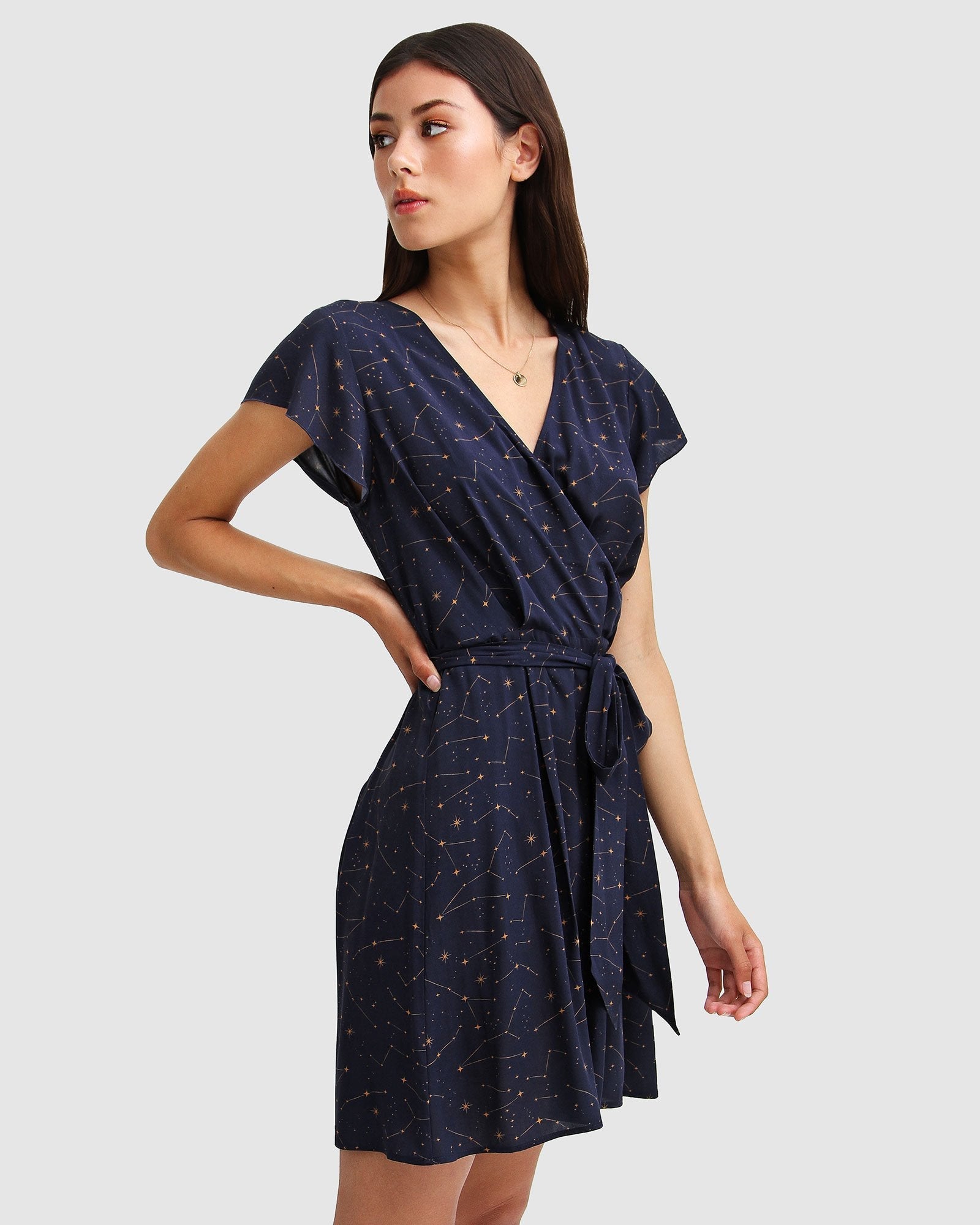 I'm The Star Wrap Dress - Navy