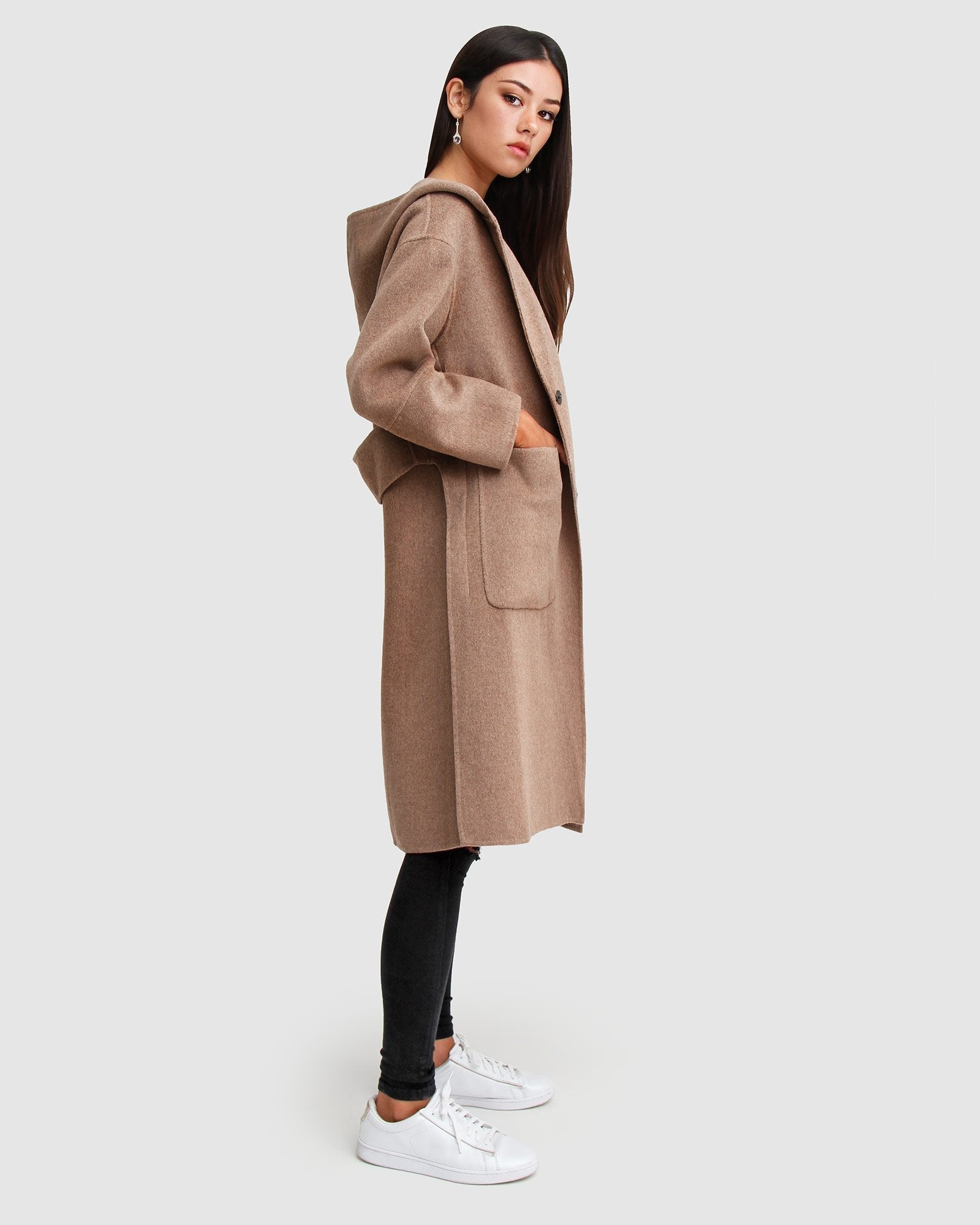 Walk This Way Wool Blend Oversized Coat - Oat