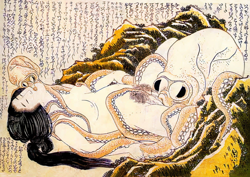 Katsushika Hokusai - El sueño de la esposa del pescador