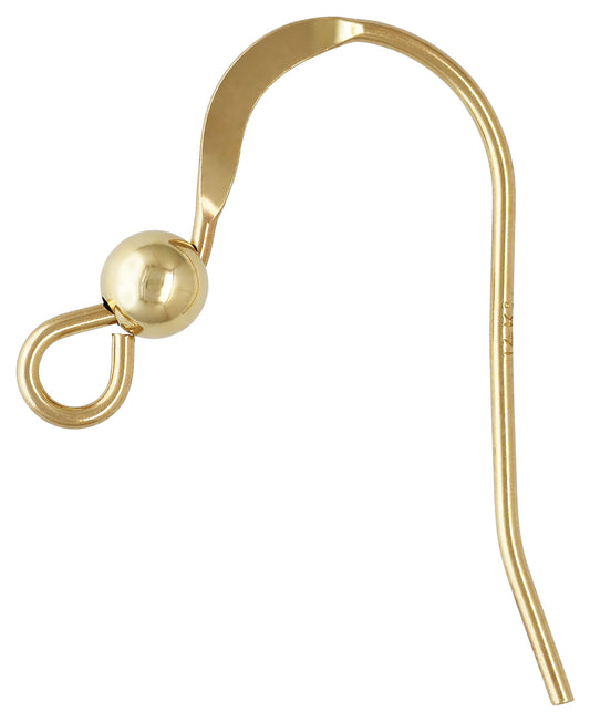 14K Gold Ear Wire Ball on tip Wire Hook, Jewelry Making, Earring Suppl –  Star Gems and Beads