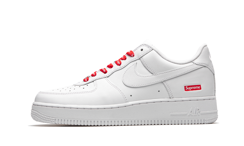 white supreme air force ones
