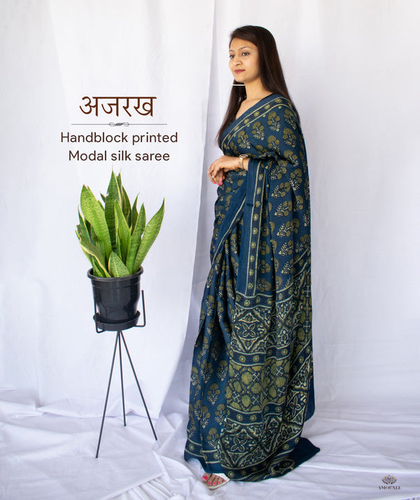 Ajrakh Sarees - Buy directly from the artisan | Amounee – AMOUNEE -  Handloom & Handicraft