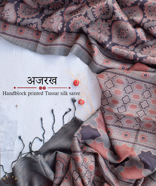 Block Printed Tussar Silk Sarees, Occasion : Party wear, Color : Green,  Pink, Black, Blue, etc at Best Price in Kolkata