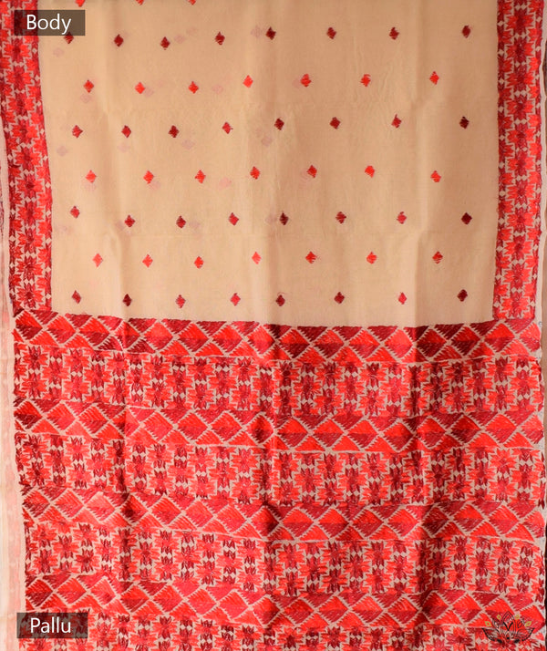 Grey Phulkari Saree, 5.5 m (separate blouse piece) at best price in New  Delhi