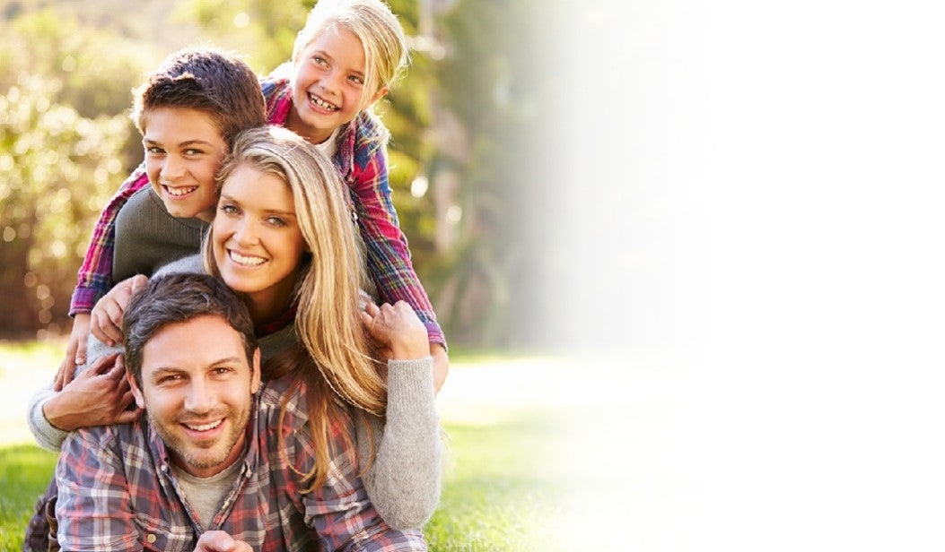 A family picture, showing the thermometer can be used by the whole family