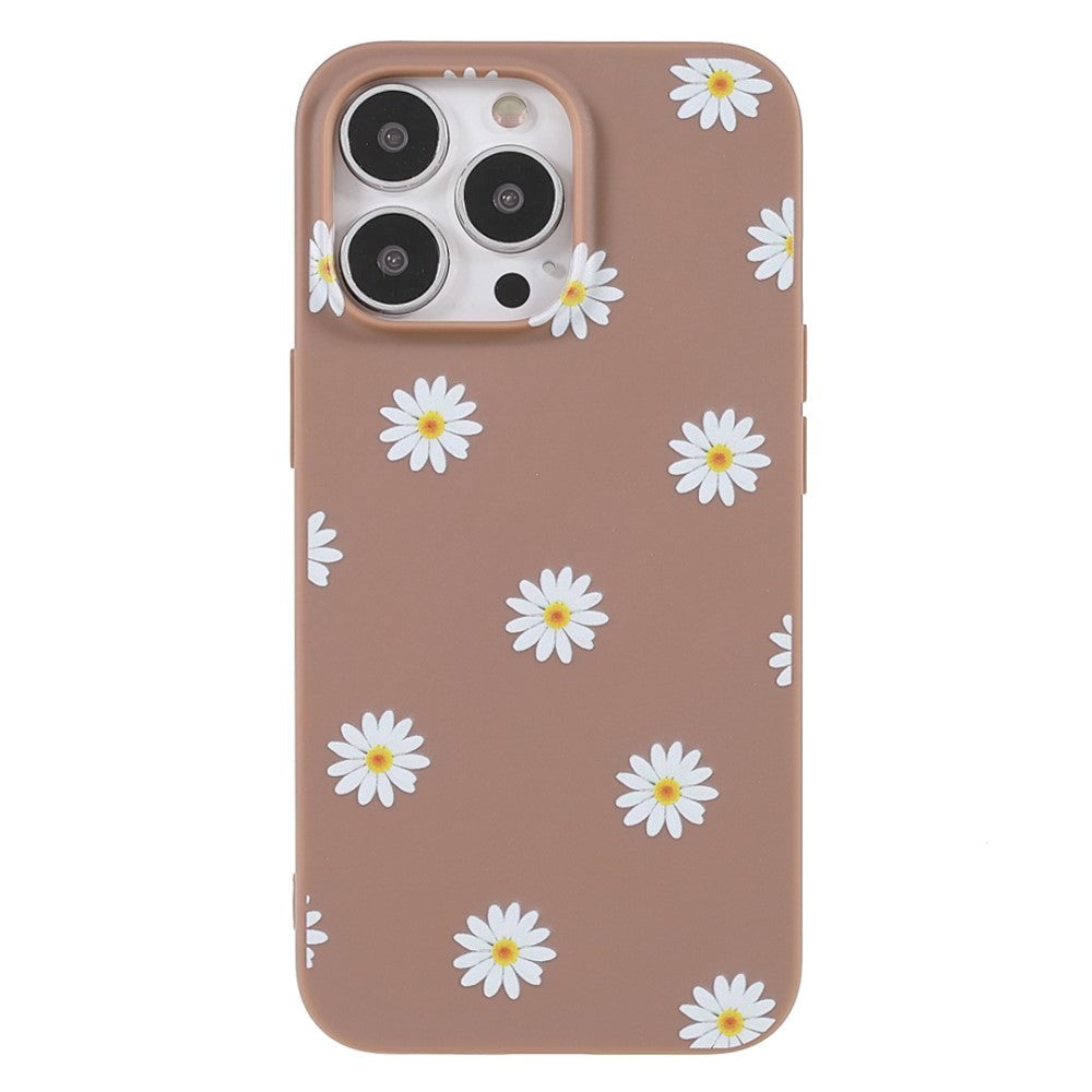 INCOVER iPhone 13 Pro Fleksibelt Plastik Bagside Cover m. Blomster - Brun