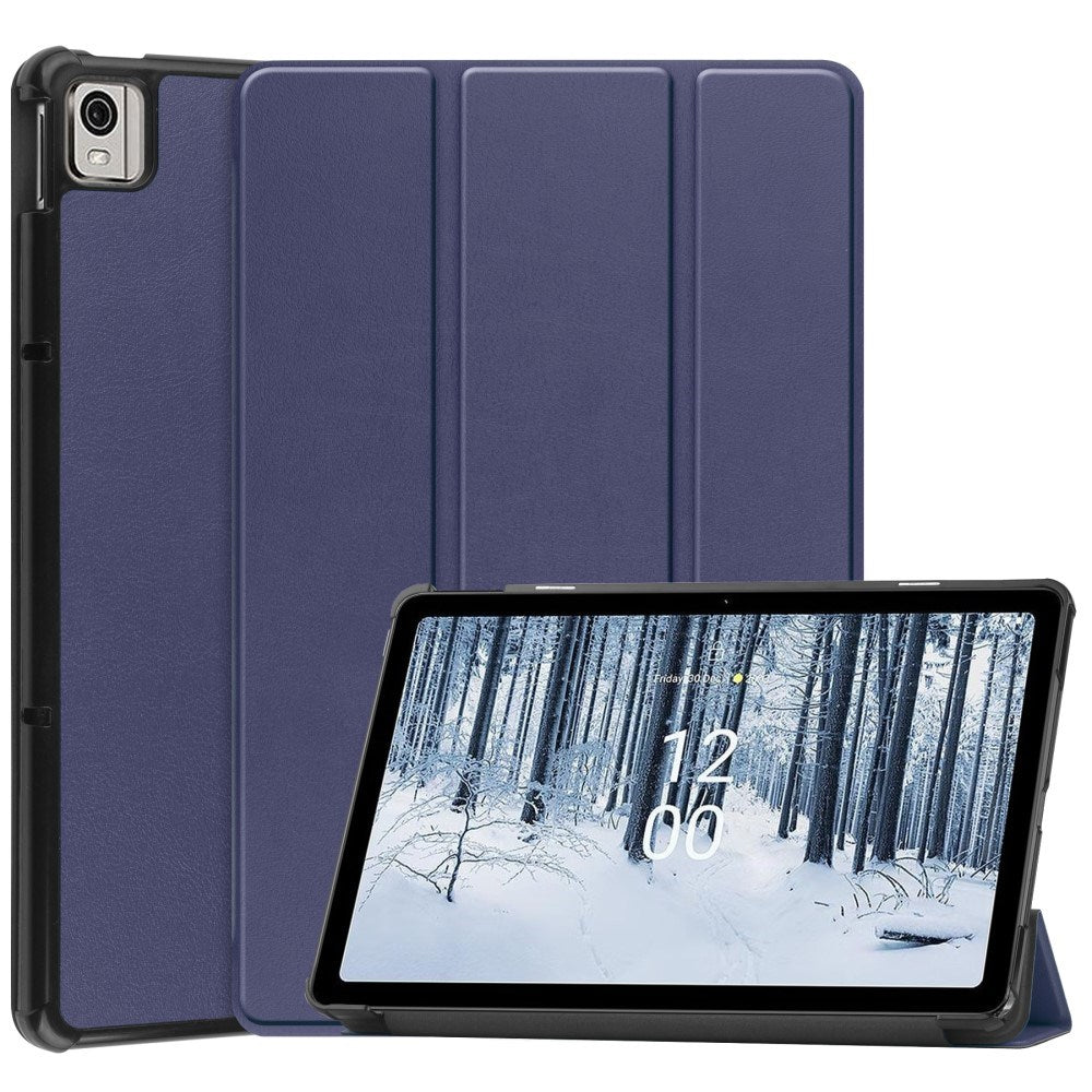 EIDERWOOD Nokia T21 Tri-Fold LÃ¦der Flip Cover m. Standerfunktion - BlÃ¥