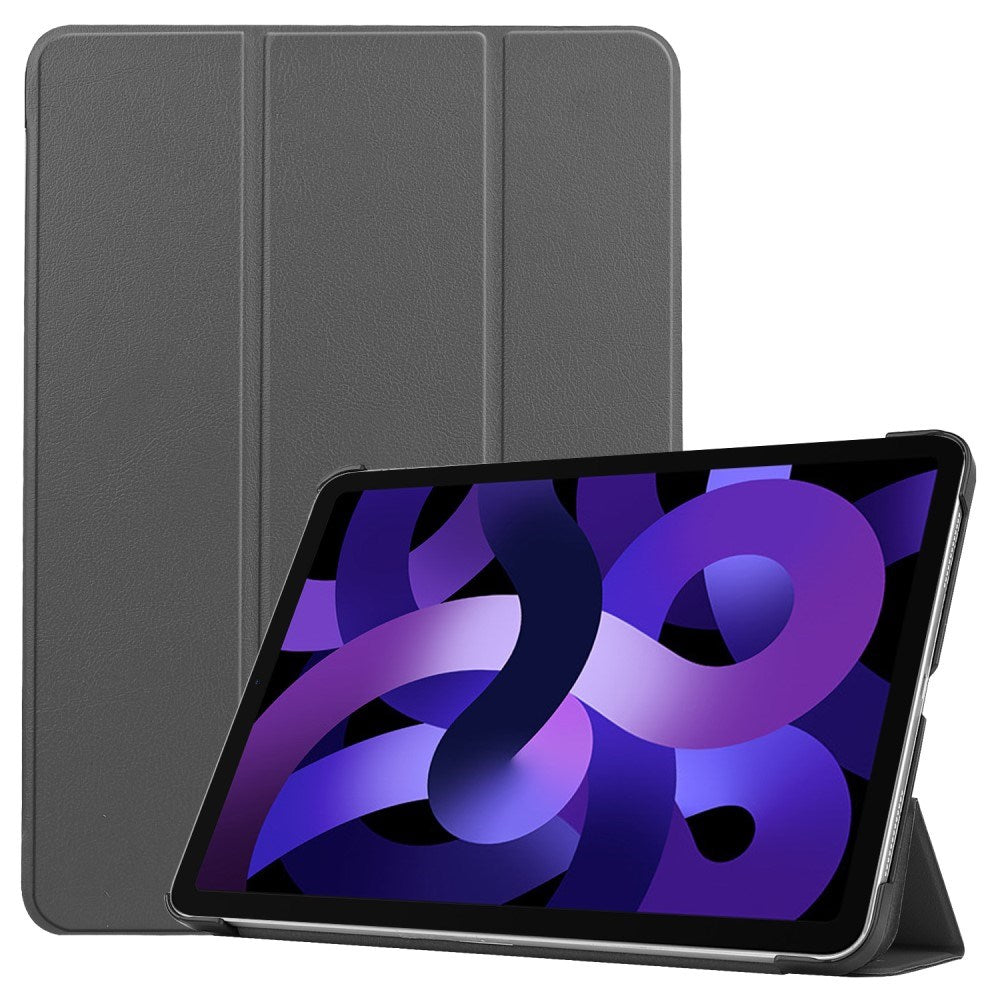 EIDERWOOD iPad Air 11" (2024) Litchi Tri-Fold LÃ¦der Flip Cover - GrÃ¥