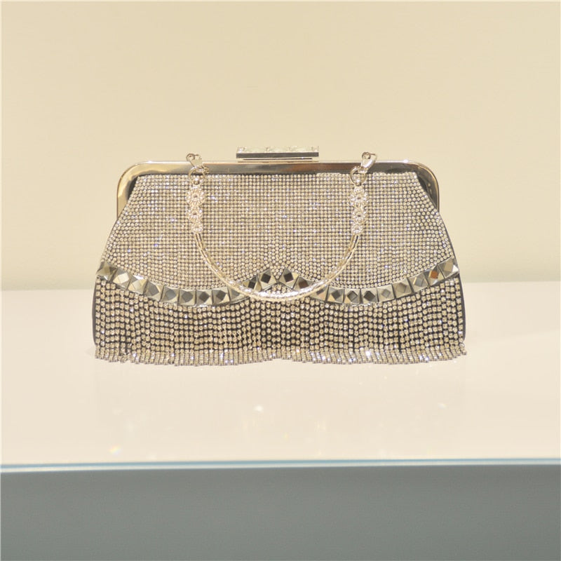 Women's Wedding-Clutch Bag -Luxury Rhinestone- Tassel Handba