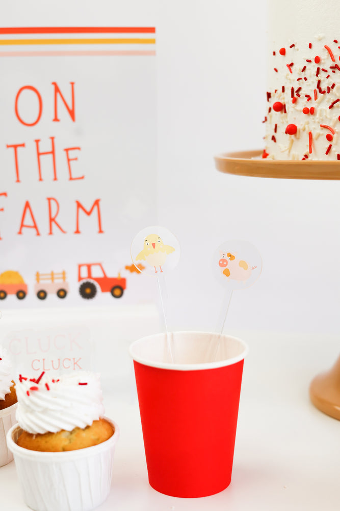 
            
                Load image into Gallery viewer, On the Farm Acrylic Drink Stirrers
            
        