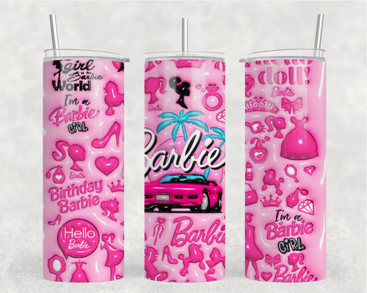 Pink Barbie Girl Tumbler