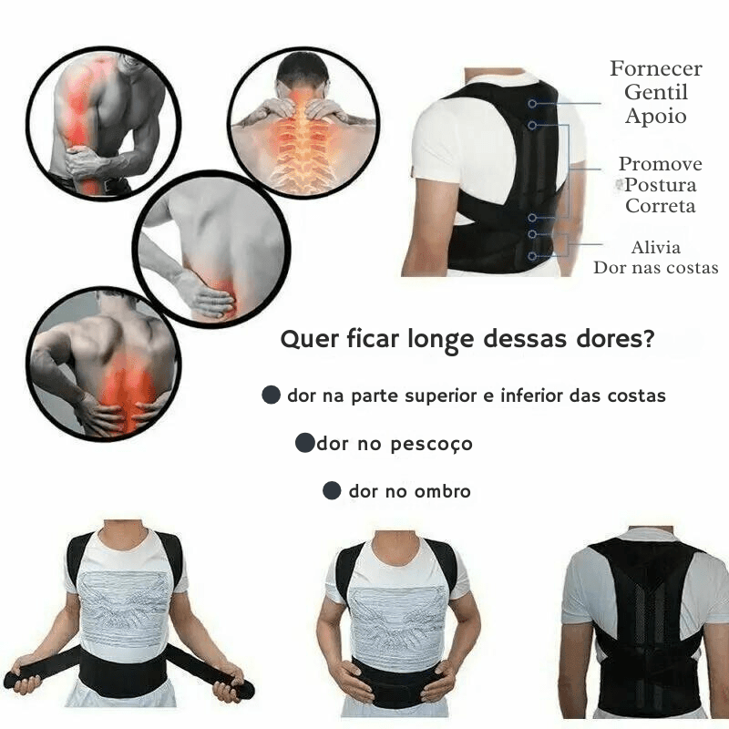 Corretor Postural Ortopédico para Costas, Ombro e Pescoço - Alivio muscular - Esphera Shop