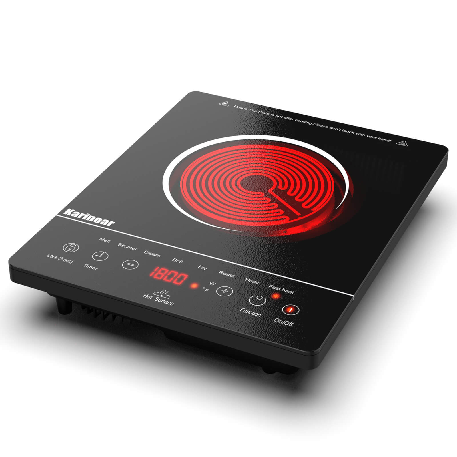 Karinear Electric Cooktop 110V, 12'' Stainless Steel Built-in and  Countertop Electric Stove top 2 Burners with Knob Control, 16 Power  Levels,Over-Heat Protection, Electric Ceramic Cooktop with Plug in - Yahoo  Shopping