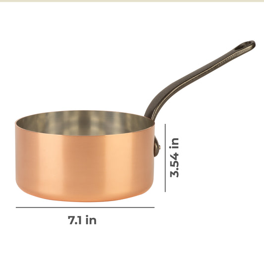 Solid Copper, Sugar Saucepan With Pour Spout, 3.5 Qt.