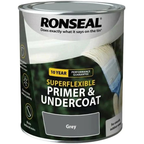 Ronseal Super Flexible Primer & Undercoat 750ml Grey JDS DIY