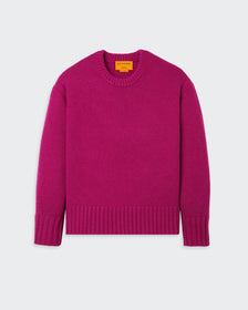 Guest In Residence Cozy Crew Sweater in Cherry