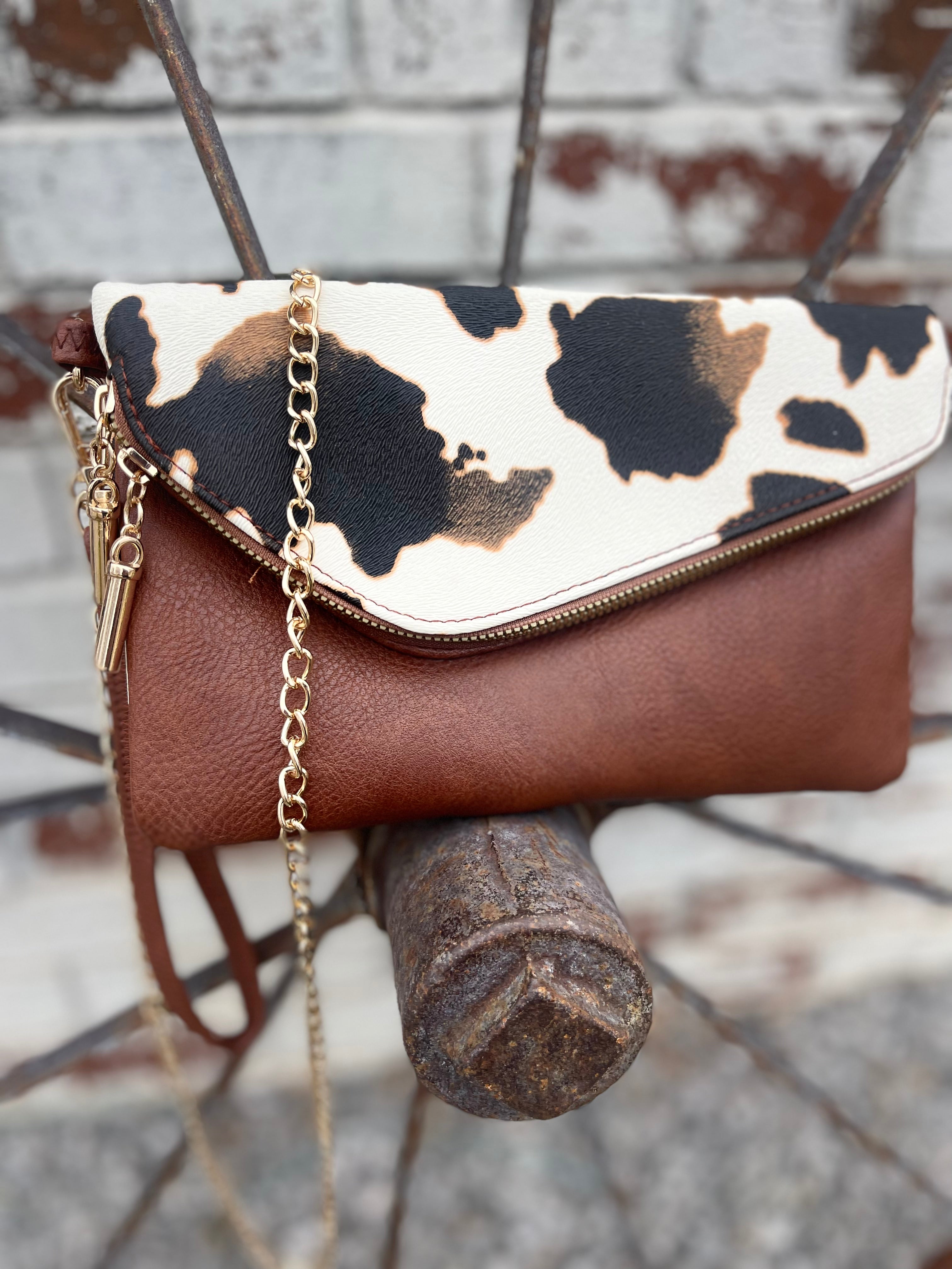 Downtown Texas Cow Purse