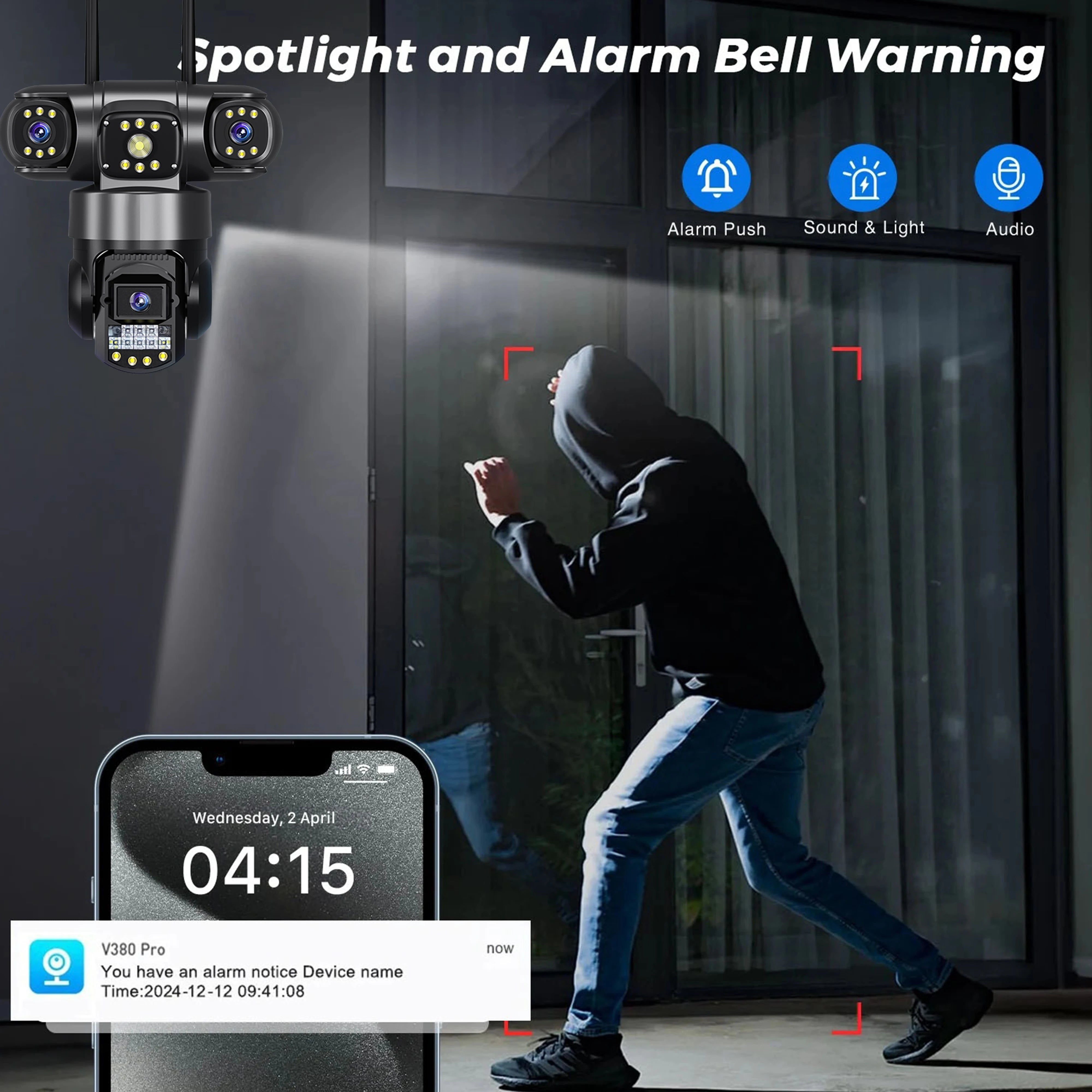 6K Camera - Triple lens system for 360-degree coverage