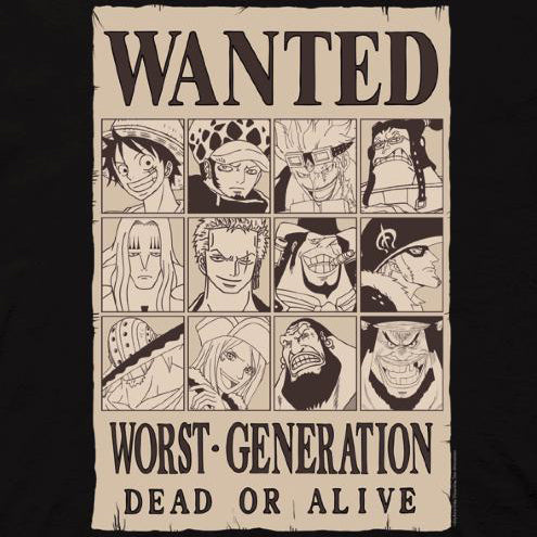 One Piece Straw Hat Pirates Wanted Poster T-Shirt