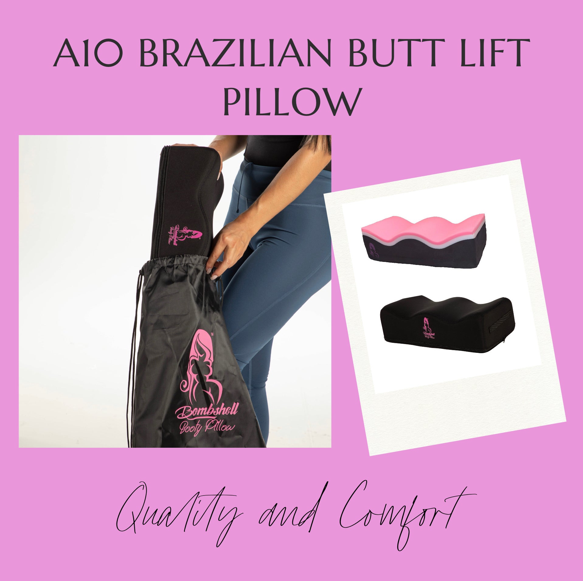 Bombshell Booty Pillow Brazilian Buttlift Pillow,BB Pillow After Surgery for Butt Pillow for Sitting After Surgery,BBL Driving Pillow,BBL Pillow for