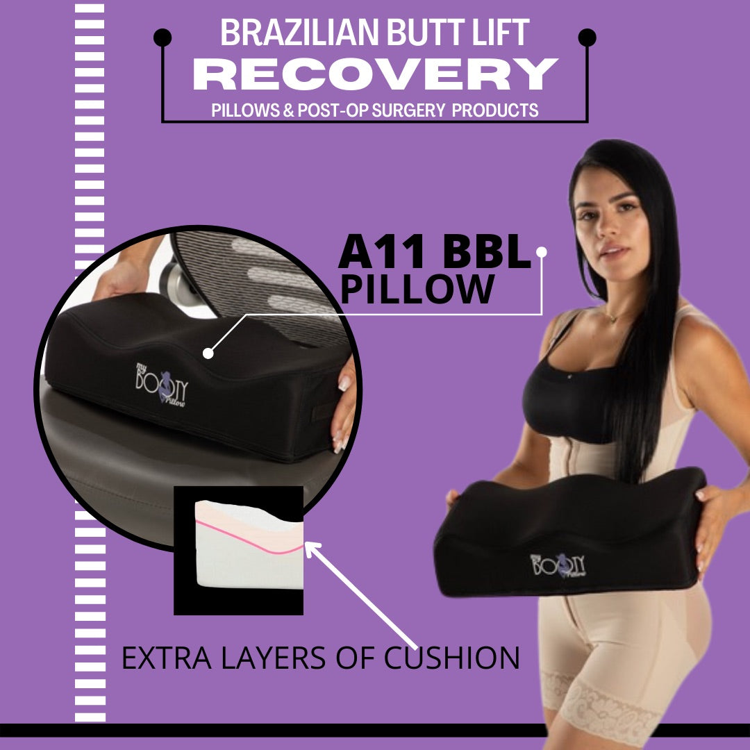 BBL Pillow After Surgery Butt Pillows Brazilian Butt Lift Booty Post  Recovery for Sitting Driving Chair Seat Cushion Back Support Kit Set for  Women (1 Set) 
