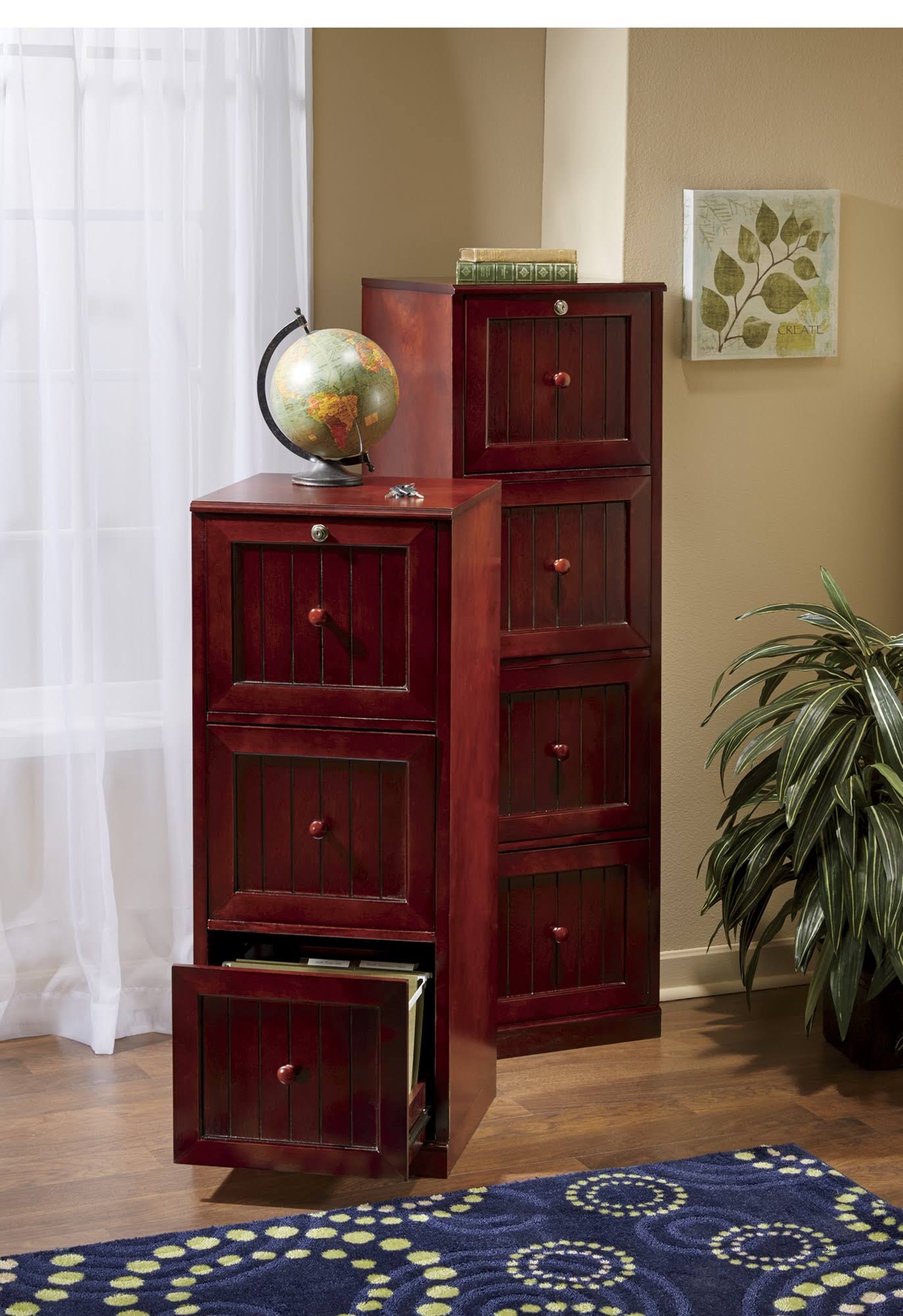 4-Drawer Locking File Cabinet, Brown PUR4_J5PPF67