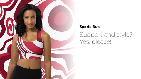 Black woman in Red suminagashi Inline Sports bra