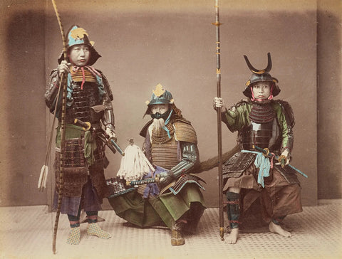 Samurai in Armour, hand-coloured albumen silver print by Kusakabe Kimbei, c. 1870s–90s; in the J. Paul Getty Museum, Los Angeles.
