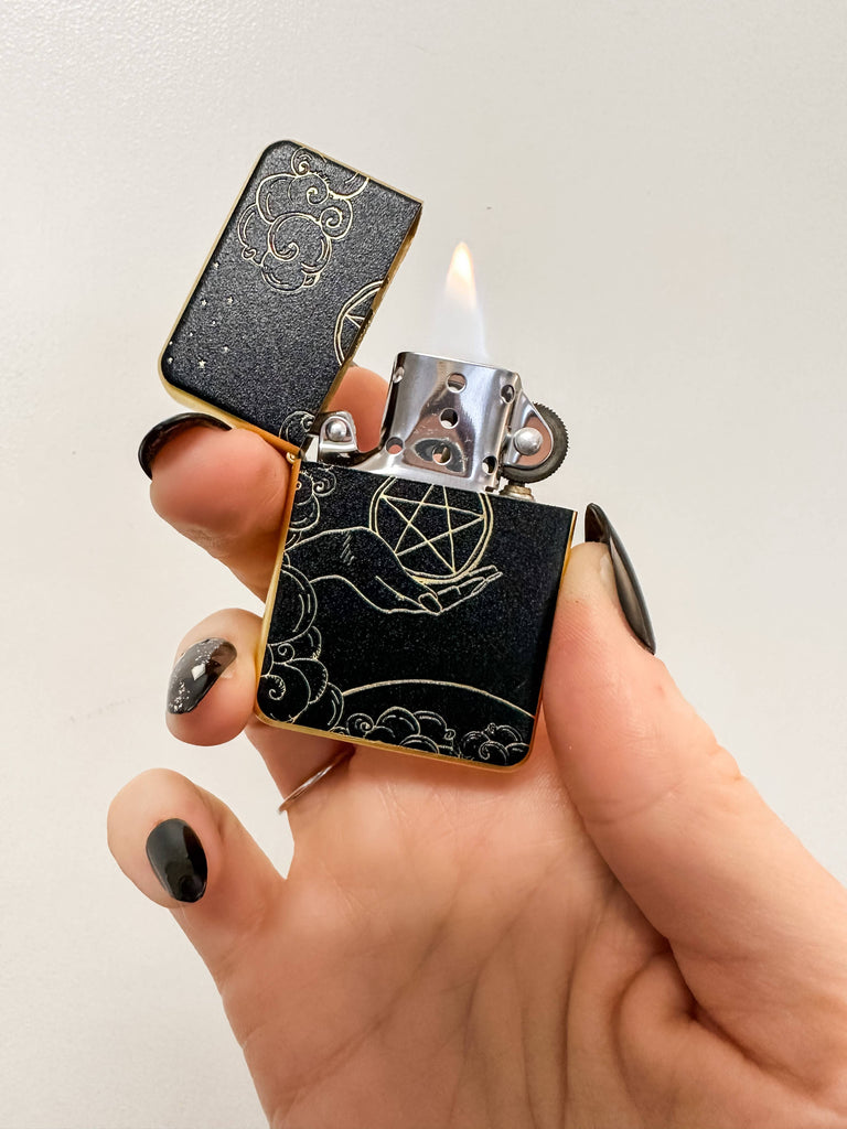 Vincent Van Gogh Starry Night Windproof Refillable Flip Top Oil Lighter  with Tin Gift Box D-141